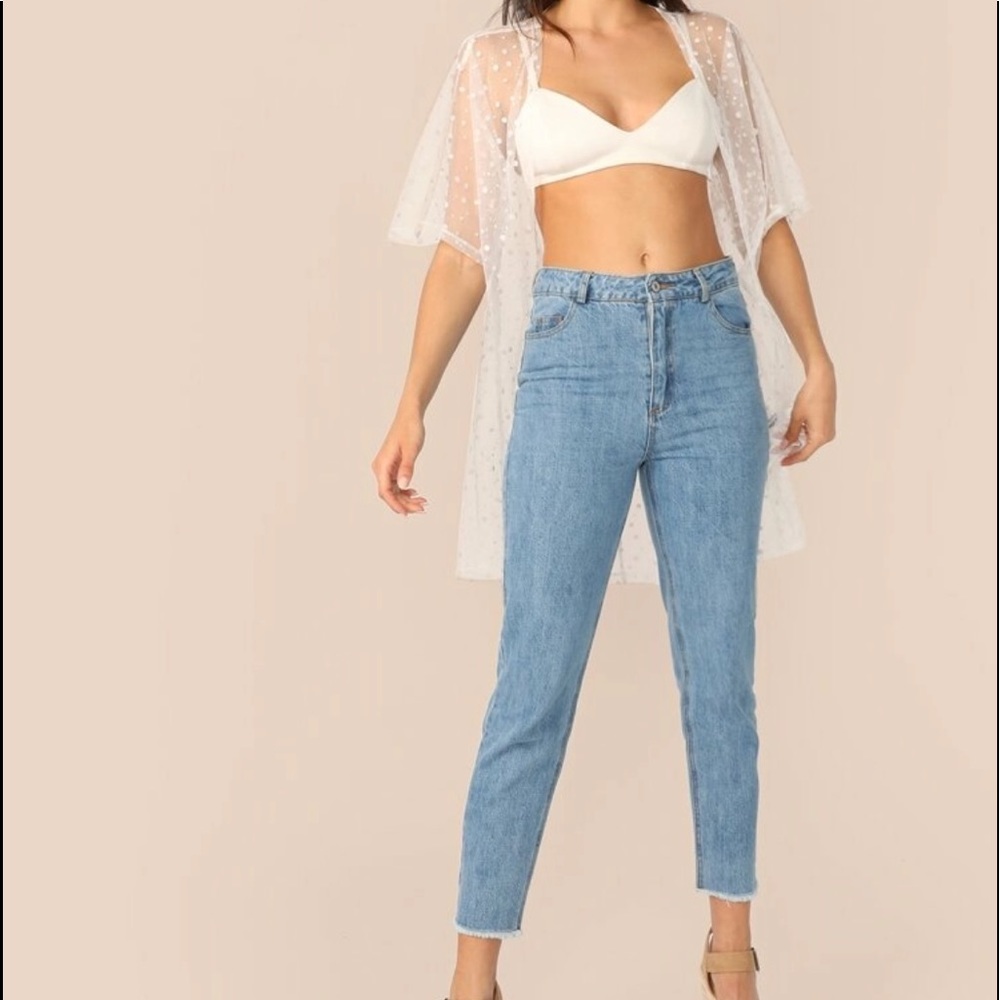 Sheer Dobo Mesh Kimono without Bra - Picture 5 of 8